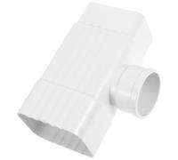 Mikikit PVC Rain Gutter Downspout Extension Accessory for Efficient Drainage, White PVC Gutter Downspout Y Connector with Architectural Compliance, for Roof Rainwater Management