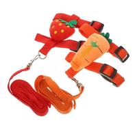 Mikikit Rabbit Harness and Leash Set for Outdoor Walks 2 Sets Breathable Polyester Material, Stylish Design Prevents Pets from Breaking Free for Bunny and Small Pets