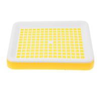 Mikikit Rabbit Litter Box for Small Animals - Rectangular Portable Pet Toilet Tray Yellow Flat Base, Non-tip Guinea Pig Hamster Ferret Poop Tray, Bunny Cage Restroom Supplies