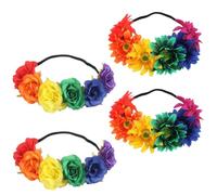Mikikit Rainbow Colour Cloth Headbands Set Fashionable Hairbands 4pcs Delicate and Elegant Bridal Hair Accessories for Wedding and Party for Brides and Special Occasions
