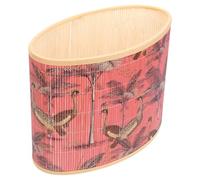 Mikikit Rattan Bamboo Oval Lamp Shade Replacement for Table Lamps E27 E14 with Patterned Design Warm Light Diffuser for Living Room and Hotel