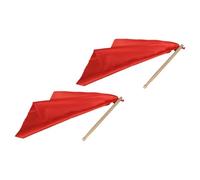 Mikikit Red Wood Drum Sticks with Polyester Silk Scarf, Waist Drum Accessories Featuring Square Shape, Good Sense of Gravity, and Sturdy Design for Drumming and Dance Performances