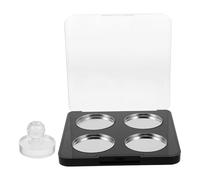 Mikikit Refillable Magnetic Eyeshadow Case Empty 4-Slot with 36.5Mm Metal Pans and Mirror, Portable Makeup Organizer for Lipstick and Blush, Suitable for-The-Go Use