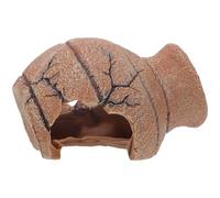 Mikikit Reptile Box Hideout Safe Cave Decoration for Desktop Snake and Lizard Habitat, Compact round Terrarium Shelter Natural Desert Style for Pet Reptiles