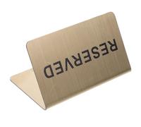 Mikikit Reserved Card Metal Reserved Sign V-shaped Stainless Steel Practical without Fading and Breaking Golden Table Setting Card for Banquet and Church