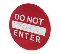 Mikikit Retro Iron Do Not Enter Wall Warning Sign Decor with Background and Bar Vintage Prohibition Sign for Shop and Restaurant Safety and Stylish Wall Decoration