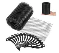 Mikikit Reusable Black Pp Gutter Guard Mesh 16cm X 6m Plastic Gutter Strainer Netting to Prevent Clogging and Debris Blockage for Balcony and Garden Use