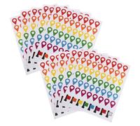 Mikikit Reusable Self-Adhesive Map Location Stickers, 10 Sheets 56pcs Each, Paper Material Tiny Map Stickers for Classroom Geography Activities and Road Trip Planning