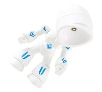 Mikikit Robot LED Night Light Table Lamp for Boys and Girls, White Figurine Desk Lamp with USB Power, Student Study Nightlight for Bedroom and Desktop Decoration