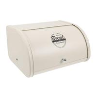 Mikikit Roll-top Metal Bread Box White Corner Kitchen Bread Holder with Lid for Countertop Storage and Freshness Preservation