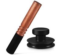 Mikikit Rubber Sound Bowl Handle with Leather Wrapped Stick for Buddha Sound Bowl Suction Tool Is Not Easy to Deform for Meditation and Yoga Sessions