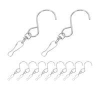 Mikikit S Shaped Rotating Wind Chime Hanging Hooks Steel 10 Pcs Silver
