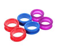 Mikikit Scissors Finger 6Pcs Soft Silicone Finger Rings Inserts Non-Slip Thumb Grip for Pet Grooming Shears in Red Blue Purple Pressure Reducing Fit for Hairdressing