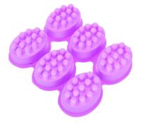 Mikikit Silicone Soap Mold 6-Cavity Oval Massage Bar Mold Flexible Non-Stick for Home