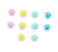 Mikikit Silicone Thumb Stick Covers Flexible Silicone Caps 10pcs with Cat Paw Pattern Joystick Grip Button Caps Joystick Protective Covers to Improve Random Color for Game Controllers