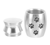 Mikikit Silver Alloy Pet Urn for Dog and Cat Ashes, Medium Keepsake Cremation Memorial Urn Paw Print for Pet Funeral and Ashes Storage