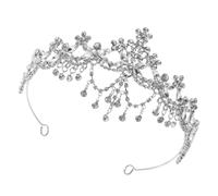Mikikit Silver Crystal Tiara for Women Luxurious Bridal Headpiece Elegant Princess Crown Wedding Hair Accessory for Parties and Celebrations Timeless Sophistication and Charm