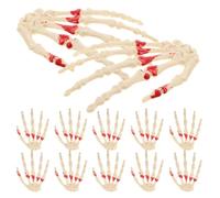 Mikikit Skeleton Hands Decorations Easy to Hang 12pcs Halloween Realistic Plastic Skull Hand Props with High Realism and Unique Design for Indoor and Outdoor Use , for Graveyard Outdoor
