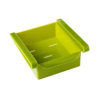 Mikikit Slide Kitchen Fridge Freezer Organizer Drawer Holder Space Saving Storage Box for Food Drinks and Fruits Green Lightweight and Easy to Clean
