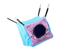 Mikikit Small Animals Double-layer Hanging Cage Hammock Cube Hideout, Warm Cotton Bed for Guinea Pigs, Chinchillas, Ferrets, and Parrots, Suspended Small Pet Nest for Cage Use
