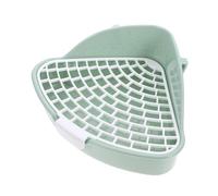 Mikikit Small Animals Litter Box Guinea Pig Potty Toilet Easy to Clean Prevents Feet from Getting Stuck Two-layer Plastic Structure with Detachable Grids for Rabbit Training Potty