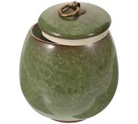 Mikikit Small Ceramic Pet Urn for Ashes, Light Green Porcelain Keepsake Jar, Mini Urn for Dog and Cat Cremation Memorial, Pet Ashes Storage Box for Home Display