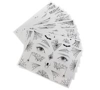 Mikikit Spider Web Face Stickers Temporary Tattoos Kit 12 Sheets Halloween Made of Paper for Party Makeup and Costume Decoration