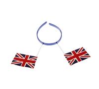 Mikikit Spring British Flag Headband Lightweight Patriotic Hair Hoop for Women Football Fans Party Accessory Uk National Celebration