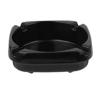 Mikikit Square Smoking Ashtray Black Imitation Porcelain High Heat Resistant Outdoor Ash Tray for Cigarettes Suitable for Home and Garden Use