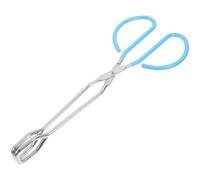 Mikikit Stainless Steel Bathroom Tong with Blue Handle, and Easy to Use Bum Wiping Aid Designed for Elderly, Disabled, and Obese Individuals, Bathroom Tong for Wiping and Toilet Tissue