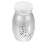 Mikikit Stainless Steel Bird Urn Mini Keepsake Holder with Elegant Silver Finish, Permanent Resting Place for Pet Bird Ashes, Small Capacity Memorial Container for Ashes