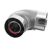 Mikikit Stainless Steel Dual-Layer Stove Pipe Elbow 60/110Mm 90 Degree Compact Vent Connector for Indoor Fireplace Wood Stove Tight Duct Space