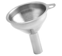 Mikikit Stainless Steel Funnel for Oil Vinegar Liquid Transfer Reusable Lightweight Kitchen Tool with Hanging Design for Bottles Spices Juices