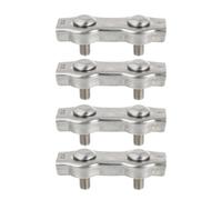 Mikikit Stainless Steel Wire Rope Clips 4pcs for Rigging and Securing Loads with Flat Bolt Design, Sturdy Structure and Smooth Surface in Industrial Applications