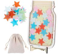 Mikikit Star Reward Jar with Colored Star Tokens Boxwood Training Rewards Jar and Behaviour Chart for Classroom and Home Use