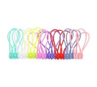 Mikikit Star-Shaped Magnetic Silicone Cable Ties 24Pcs Multi-Colour USB Cord Organizer for Car, Backpack and Mobile Device Management