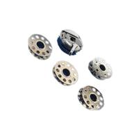 Mikikit Sturdy Hard Metal Bobbin Case with 4 Silver Bobbins for Domestic Sewing Machine, Multi-Functional and Easy to Use, Accessory for Home Sewing Projects