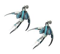 Mikikit Swallow Random Brooch 2pcs Alloy Brooch Pin Pins for Women with Diamond Decoration Fine Workmanship, Creative Design Accessories Color and for Clothing and Party Wear