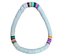 Mikikit Sweet Polymer Clay Bracelet for Couple, White Hand Rope, Waterproof and Not Easy to Fade, Simple Bohemian Style Jewellery for Women