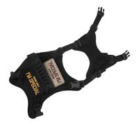 Mikikit Tactical Cat Harness and Leash Set - Adjustable Escape-proof Black Padded Vest Harness with Embroidered Accents - Small Pet Walking and Travel Safety Vest for Cats and Kittens