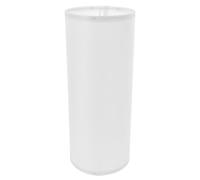Mikikit Tall Fabric Drum Lampshade for E27 Light Socket, White Cylinder Shape with Sturdy Iron Frame and Decorative Fabrics, for Home Decor and Bedroom Lighting