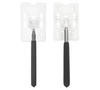 Mikikit Telescopic Parking Card Holder Rod Set and White Holders Portable Pass Card and Parking Permit Hangers for Vehicle Security Booth
