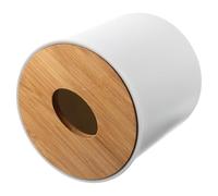 Mikikit Tissue Box with Wood Cover Decorative Storage Box for Car and Restaurants Modern Stylish Pp and Wood Material Tissue Holder with Heavier Weight for Stable Table Use