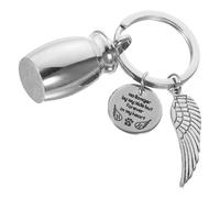 Mikikit Titanium Steel Mini Cremation Urn Keychain Pendant with Openable Container for Pet Ashes Memorial, Bag Hanging Ornament, Non-fading Keepsake for Loved Ones