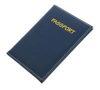 Mikikit Travel Passport Holder and Credit Card Organizer, Dark Navy Leather Passport Cover Wallet with Id Slot, Multifunctional Card Storage Pouch for Men and Women, Travel Document