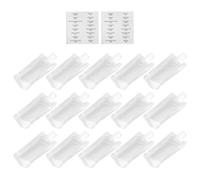 Mikikit Travel Storage Pouches 15Pcs 100Ml Refillable Lotion Bags with Labels Cosmetic Sub-Packing Set for Shower Gel Shampoo Skincare On-The-Go