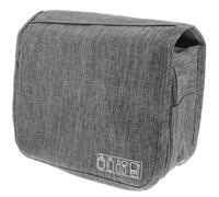Mikikit Travel Wash Bag Large Capacity Dry Wet Separation Cosmetic Organizer Portable Toiletry Bag for Men Women with Foldable Design Grey