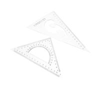 Mikikit Triangle Ruler Set 2Pcs Plastic Multifunctional Drafting Kit for Accurate Angles and Straight Lines in Student Drawing and Architectural Projects