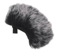 Mikikit Universal Smartphone Microphone Wind Cover with Furry Noise Reduction, Portable Fluffy Mic Windshield for Live Streaming, Podcasting, and Studio Recording, Compatible with Powered