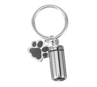 Mikikit Urn Memorial Pendant Keychain Lightweight Ash Keepsake with Screw Lid Pet Ashes Key Chain Ornament Minimalist Design for Comforting Remembrance